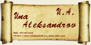 Una Aleksandrov vizit kartica